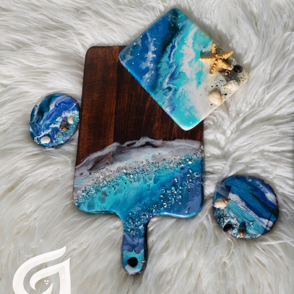 HP🥳Handmade Cutting Board Coaster Dining Kitchen - Picture 3 of 6